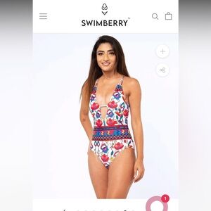 Swimberry Kady Cross Back One Piece NWT